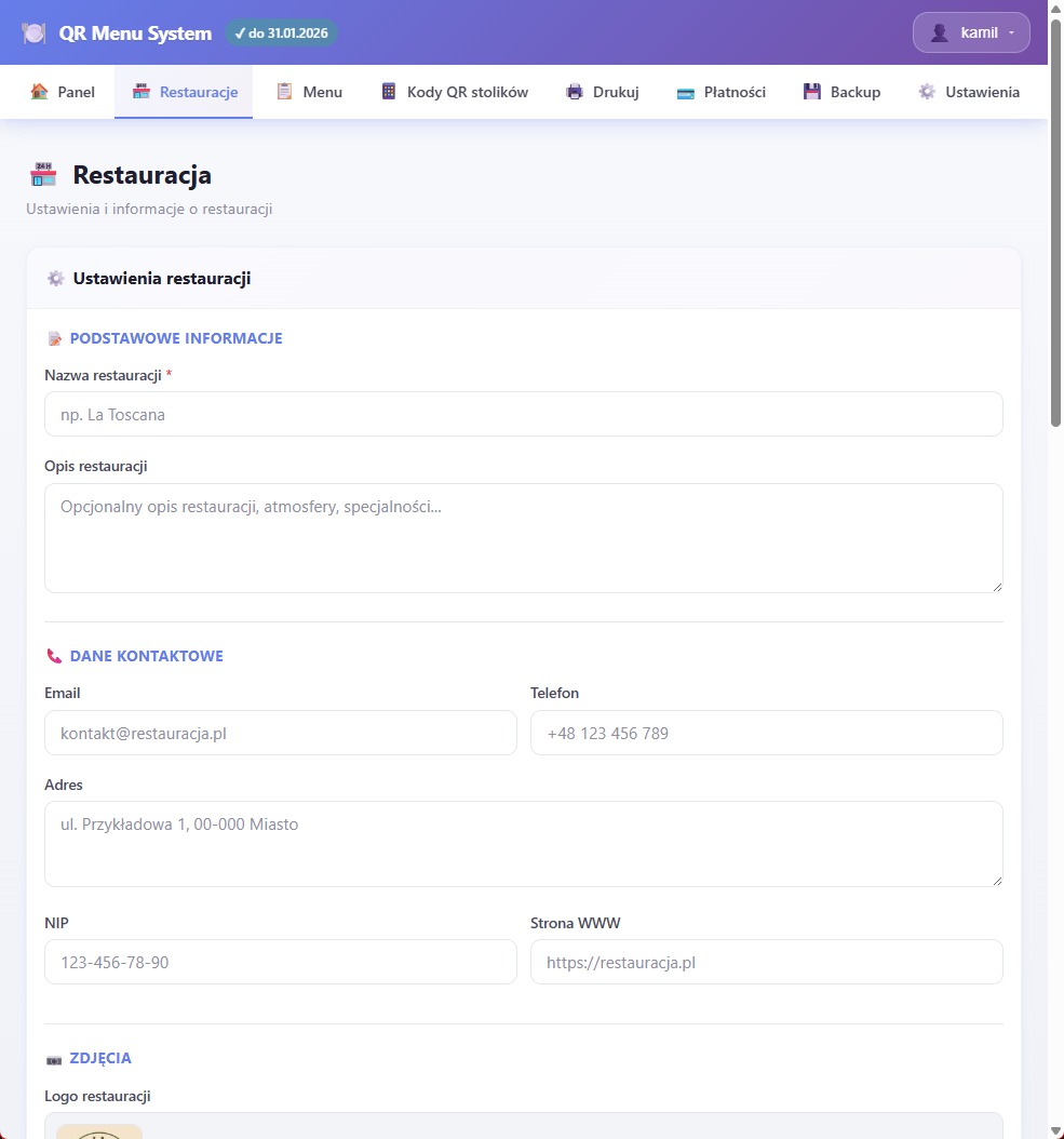 Dodaj nową restaurację